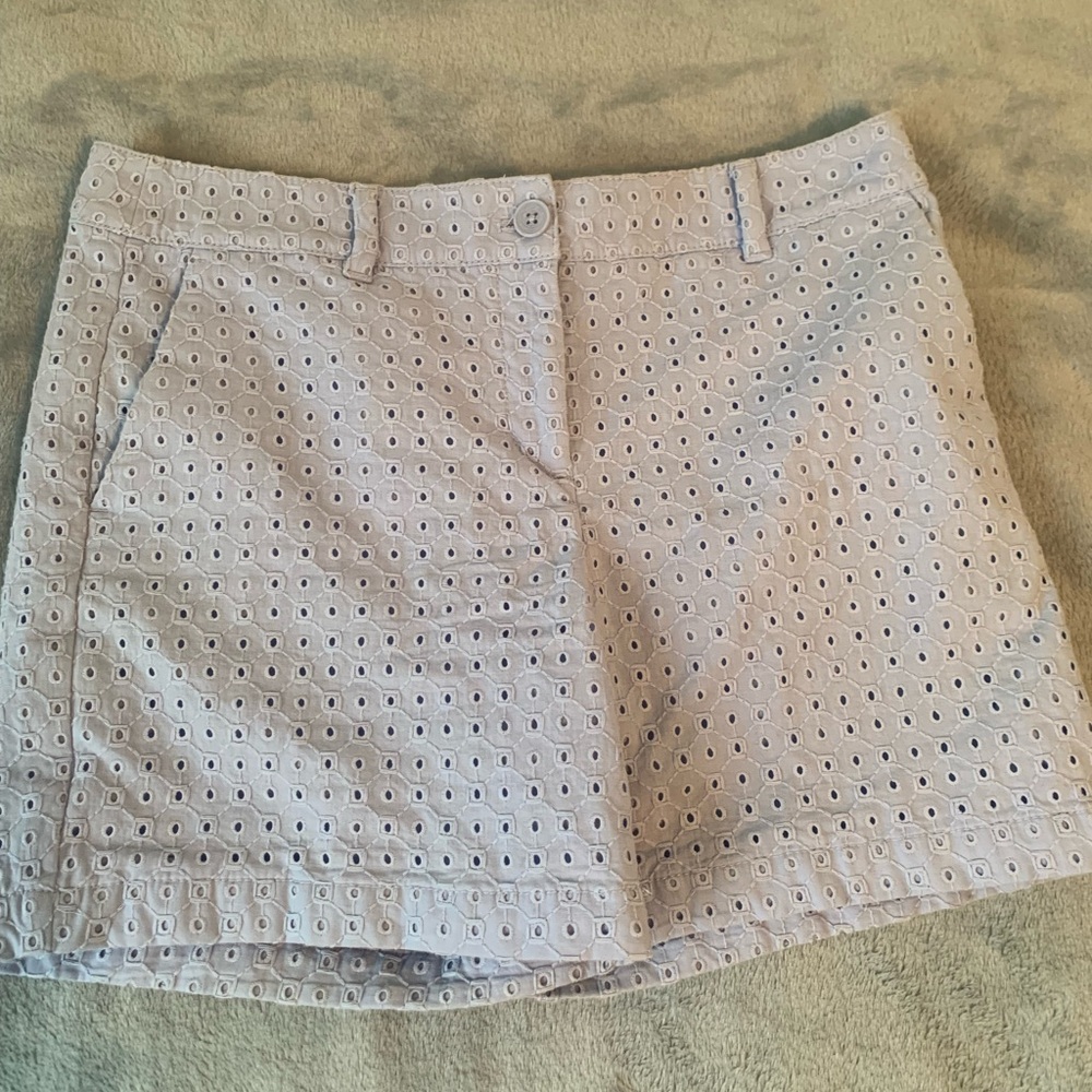 Ann Taylor Periwinkle Eyelet Cotton Short
